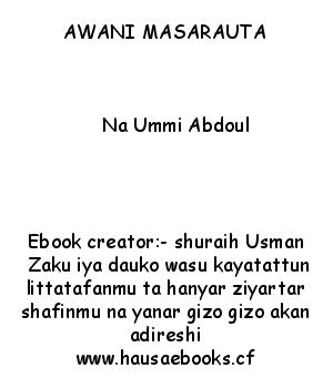 hausaebooks:- A WANI MASARAUTA na Ummu Abdoul complet
